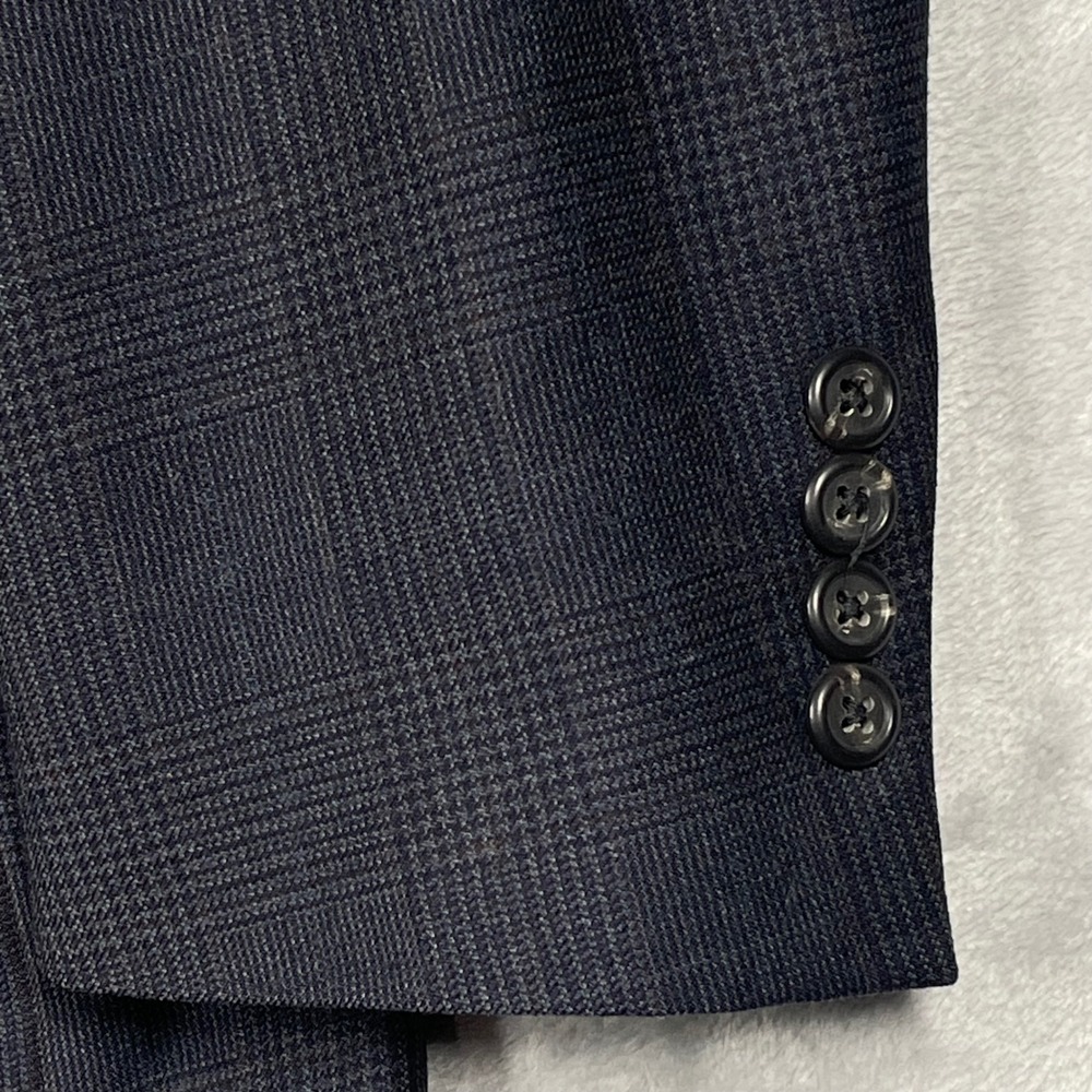 Polo University Club Ralph Lauren Navy Glen Plaid Virgin Wool Blazer Sport Coat